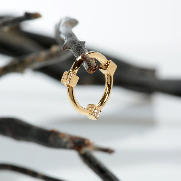 14k Diamond Daith Earring